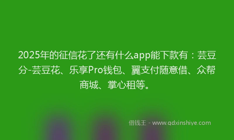 2025年的征信花了还有什么app能下款有:芸豆分-芸豆花、乐享Pro钱包、翼支付随意借、众帮商城、掌心租等。