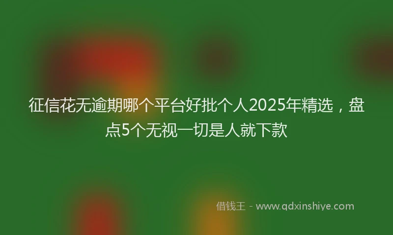 征信花无逾期哪个平台好批个人2025年精选，盘点5个无视一切是人就下款