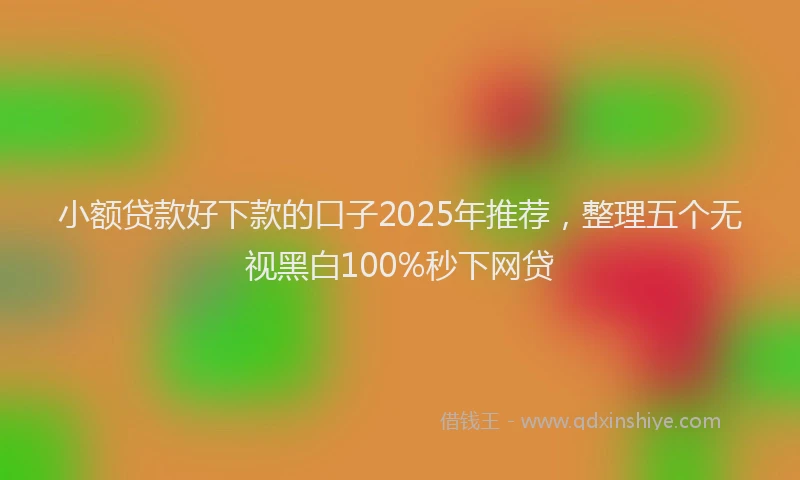 小额贷款好下款的口子2025年推荐，整理五个无视黑白100%秒下网贷