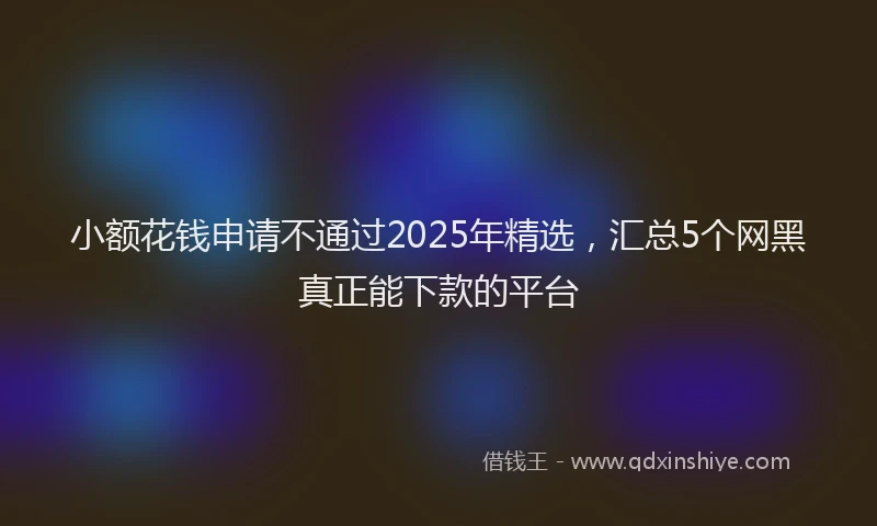 小额花钱申请不通过2025年精选，汇总5个网黑真正能下款的平台