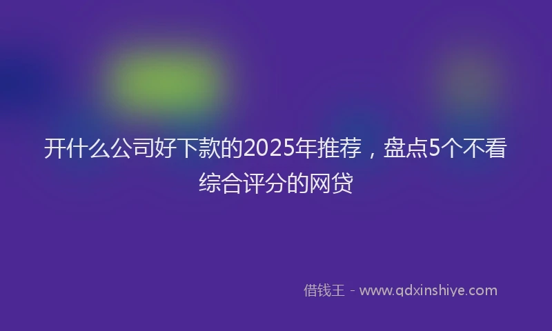 开什么公司好下款的2025年推荐，盘点5个不看综合评分的网贷