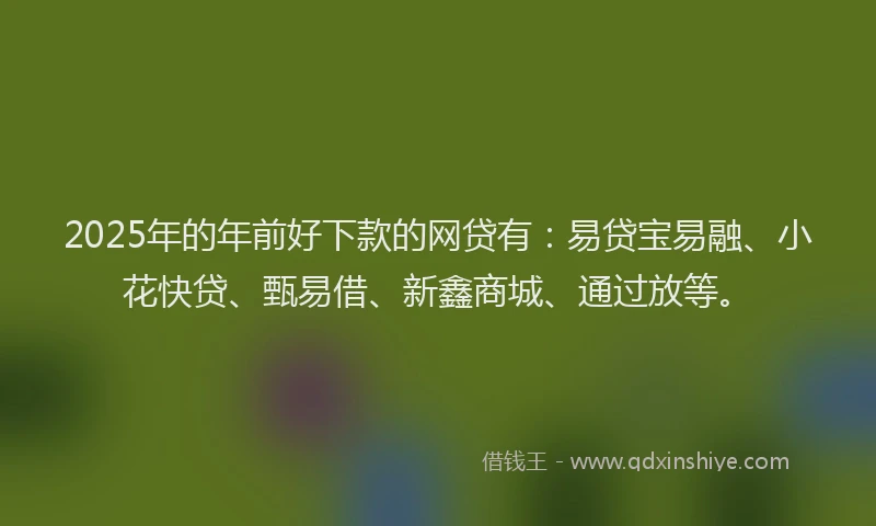 2025年的年前好下款的网贷有：易贷宝易融、小花快贷、甄易借、新鑫商城、通过放等。