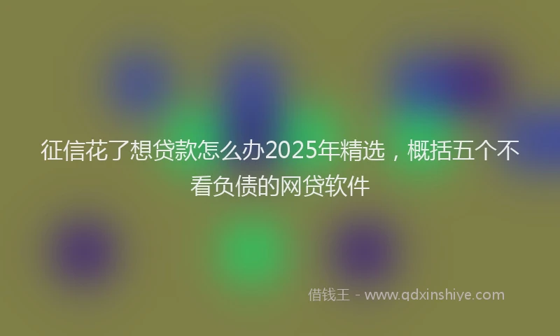 征信花了想贷款怎么办2025年精选，概括五个不看负债的网贷软件