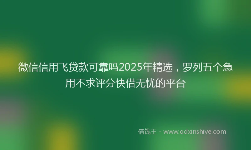 微信信用飞贷款可靠吗2025年精选，罗列五个急用不求评分快借无忧的平台