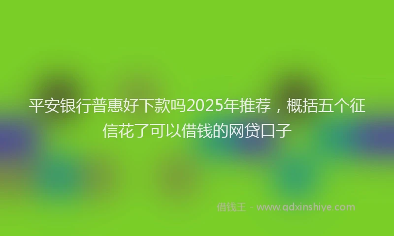 平安银行普惠好下款吗2025年推荐，概括五个征信花了可以借钱的网贷口子