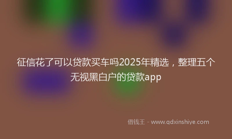 征信花了可以贷款买车吗2025年精选，整理五个无视黑白户的贷款app