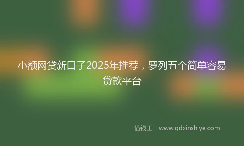 小额网贷新口子2025年推荐，罗列五个简单容易贷款平台