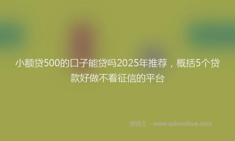 小额贷500的口子能贷吗2025年推荐，概括5个贷款好做不看征信的平台