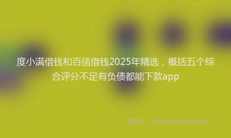 度小满借钱和百信借钱2025年精选，概括五个综合评分不足有负债都能下款app