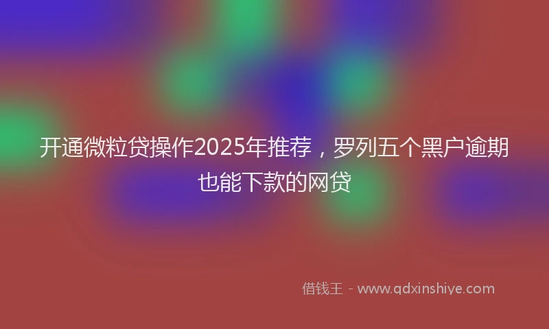 开通微粒贷操作2025年推荐，罗列五个黑户逾期也能下款的网贷