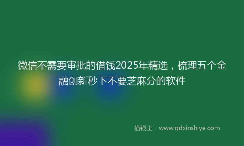 微信不需要审批的借钱2025年精选，梳理五个金融创新秒下不要芝麻分的软件