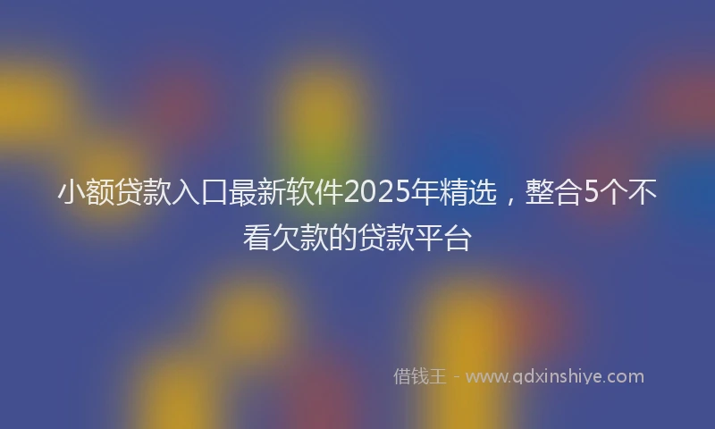 小额贷款入口最新软件2025年精选，整合5个不看欠款的贷款平台