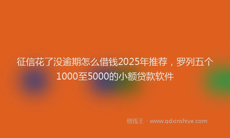 征信花了没逾期怎么借钱2025年推荐，罗列五个1000至5000的小额贷款软件