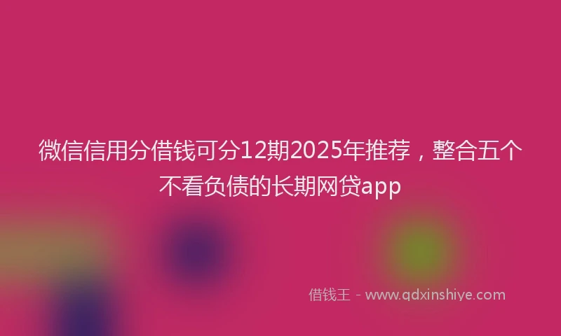 微信信用分借钱可分12期2025年推荐，整合五个不看负债的长期网贷app