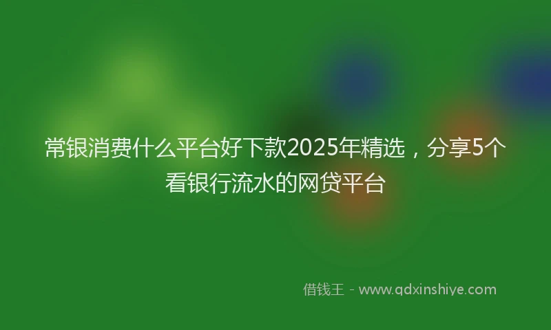 常银消费什么平台好下款2025年精选，分享5个看银行流水的网贷平台