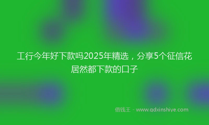 工行今年好下款吗2025年精选，分享5个征信花居然都下款的口子