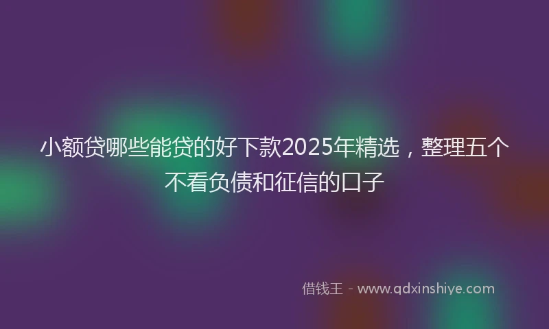 小额贷哪些能贷的好下款2025年精选，整理五个不看负债和征信的口子