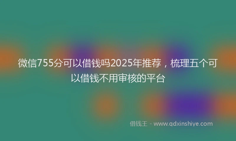 微信755分可以借钱吗2025年推荐，梳理五个可以借钱不用审核的平台
