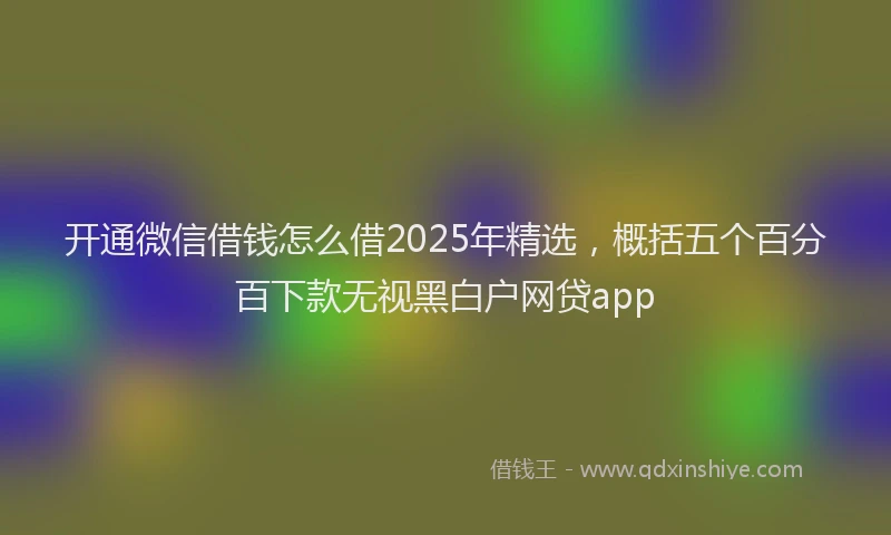 开通微信借钱怎么借2025年精选，概括五个百分百下款无视黑白户网贷app