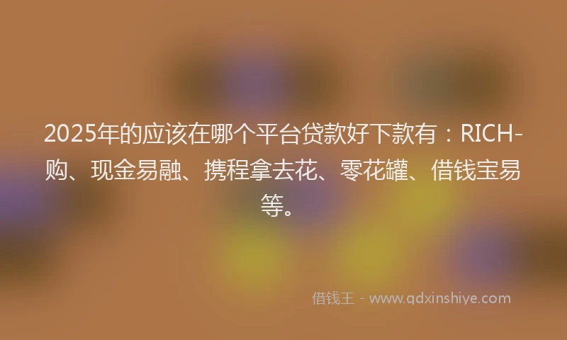 2025年的应该在哪个平台贷款好下款有：RICH-购、现金易融、携程拿去花、零花罐、借钱宝易等。