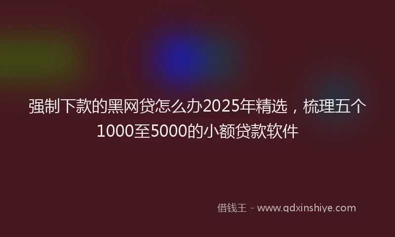 强制下款的黑网贷怎么办2025年精选，梳理五个1000至5000的小额贷款软件