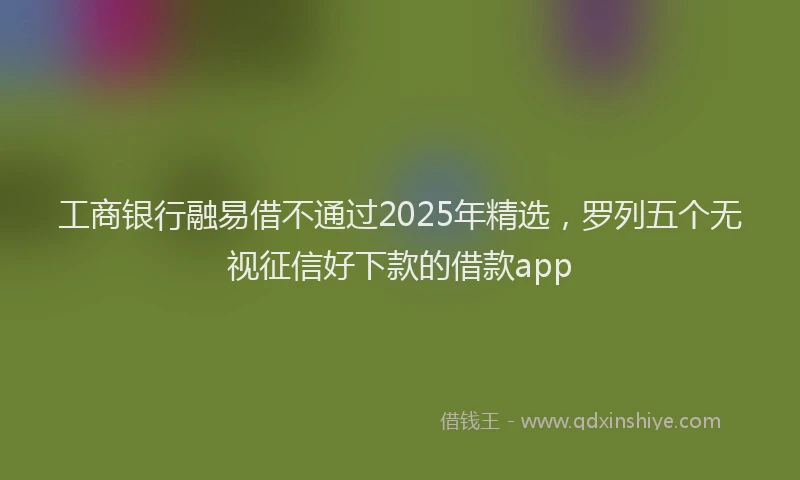 工商银行融易借不通过2025年精选，罗列五个无视征信好下款的借款app
