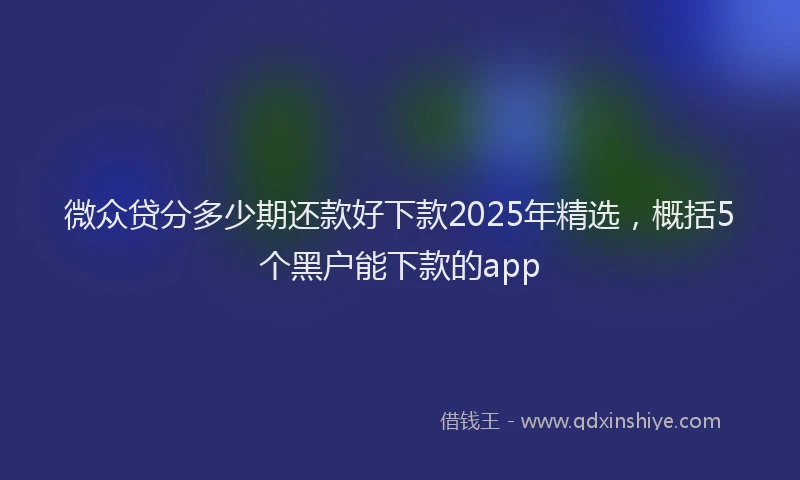 微众贷分多少期还款好下款2025年精选，概括5个黑户能下款的app