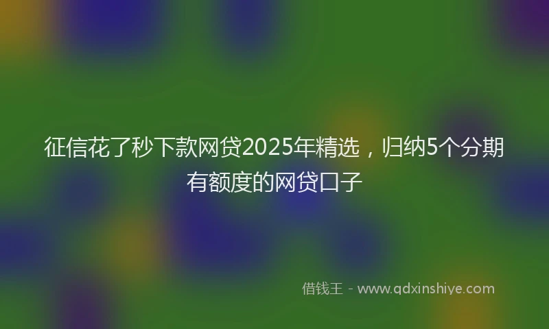 征信花了秒下款网贷2025年精选，归纳5个分期有额度的网贷口子