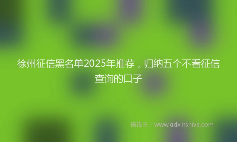 徐州征信黑名单2025年推荐，归纳五个不看征信查询的口子