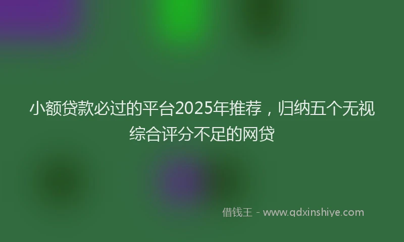 小额贷款必过的平台2025年推荐，归纳五个无视综合评分不足的网贷