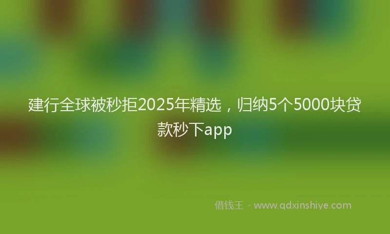 建行全球被秒拒2025年精选，归纳5个5000块贷款秒下app
