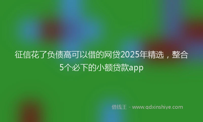 征信花了负债高可以借的网贷2025年精选，整合5个必下的小额贷款app
