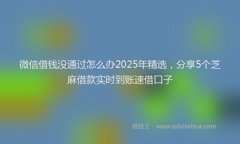 微信借钱没通过怎么办2025年精选，分享5个芝麻借款实时到账速借口子