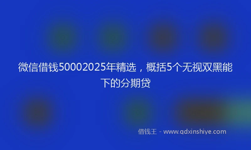 微信借钱50002025年精选，概括5个无视双黑能下的分期贷