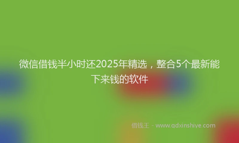 微信借钱半小时还2025年精选，整合5个最新能下来钱的软件