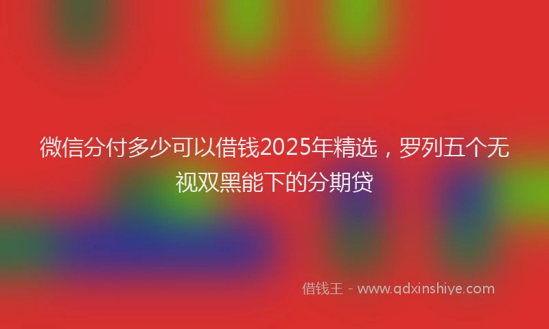 微信分付多少可以借钱2025年精选，罗列五个无视双黑能下的分期贷