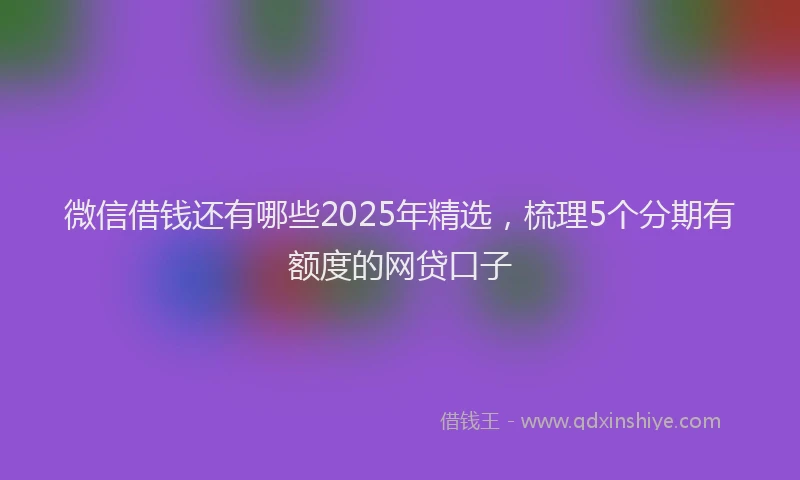 微信借钱还有哪些2025年精选，梳理5个分期有额度的网贷口子