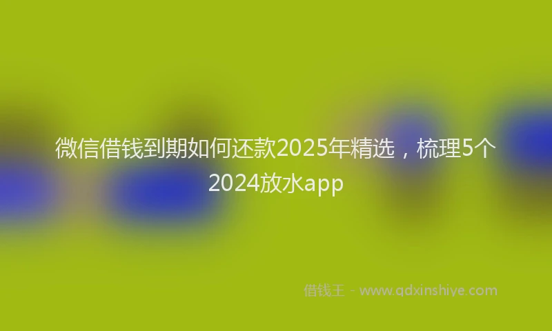 微信借钱到期如何还款2025年精选，梳理5个2024放水app