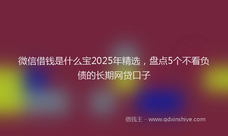 微信借钱是什么宝2025年精选，盘点5个不看负债的长期网贷口子