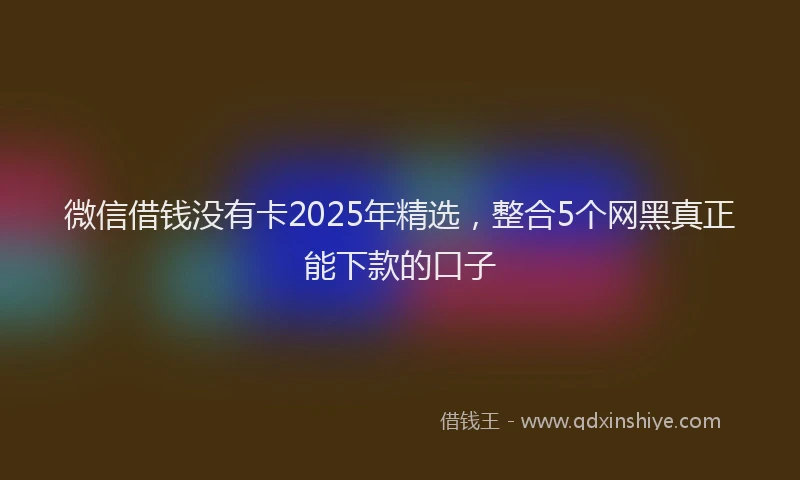 微信借钱没有卡2025年精选，整合5个网黑真正能下款的口子