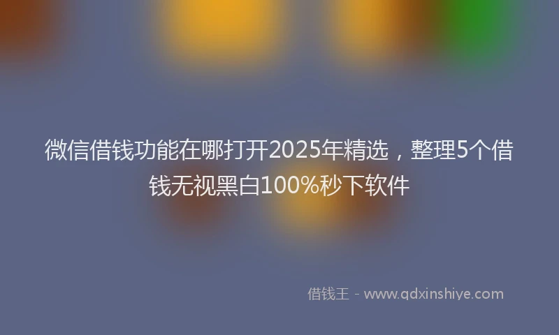微信借钱功能在哪打开2025年精选，整理5个借钱无视黑白100%秒下软件