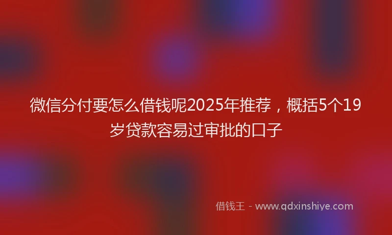 微信分付要怎么借钱呢2025年推荐，概括5个19岁贷款容易过审批的口子