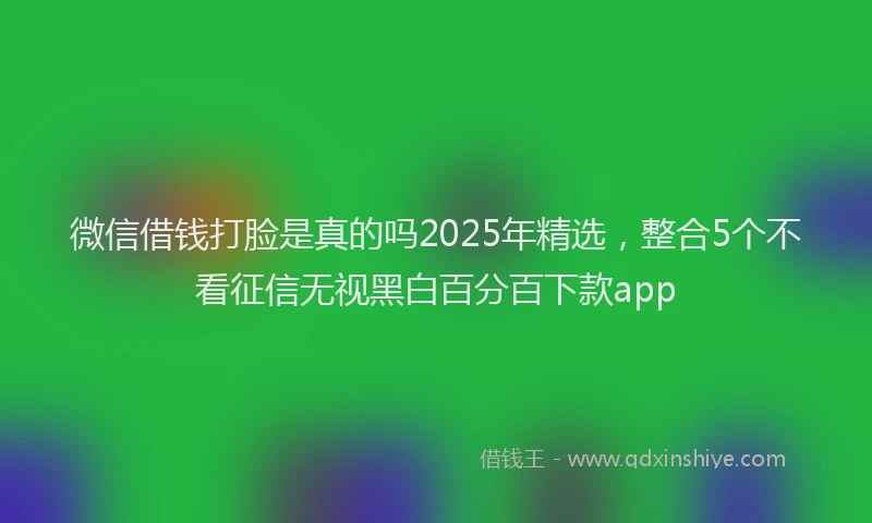 微信借钱打脸是真的吗2025年精选，整合5个不看征信无视黑白百分百下款app