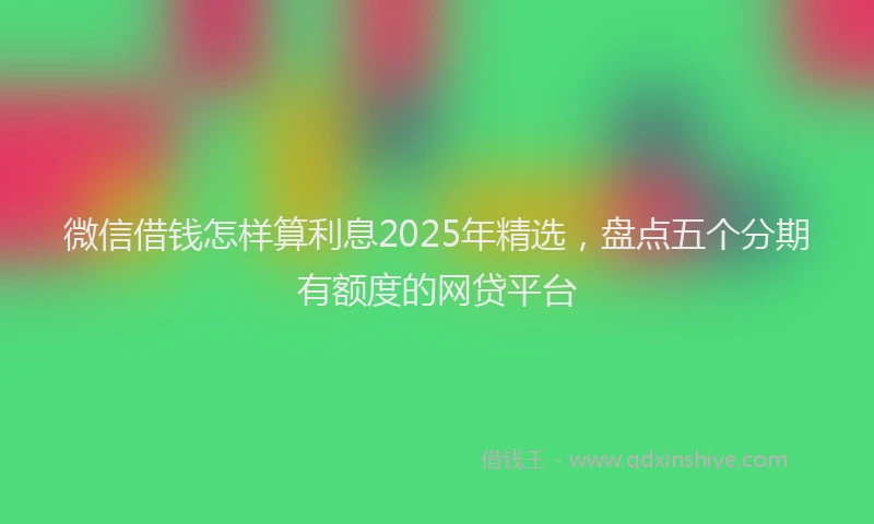 微信借钱怎样算利息2025年精选，盘点五个分期有额度的网贷平台