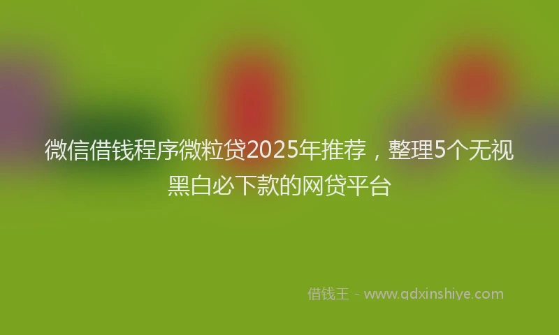 微信借钱程序微粒贷2025年推荐，整理5个无视黑白必下款的网贷平台