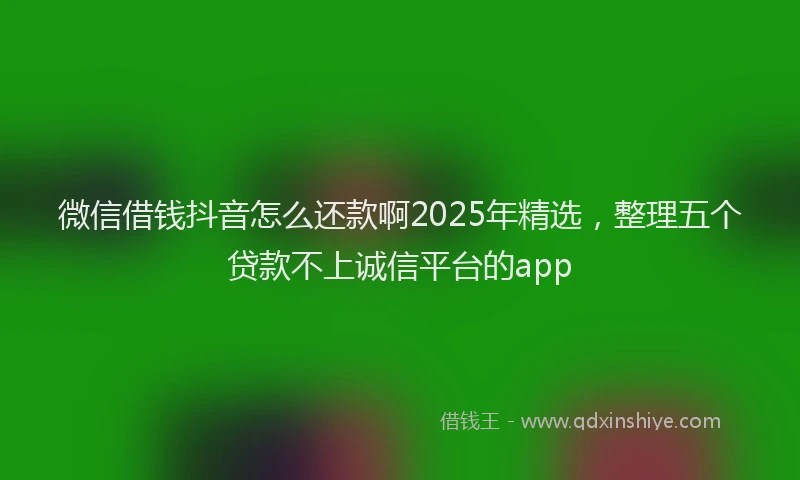 微信借钱抖音怎么还款啊2025年精选，整理五个贷款不上诚信平台的app