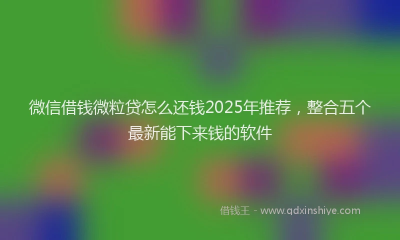 微信借钱微粒贷怎么还钱2025年推荐，整合五个最新能下来钱的软件