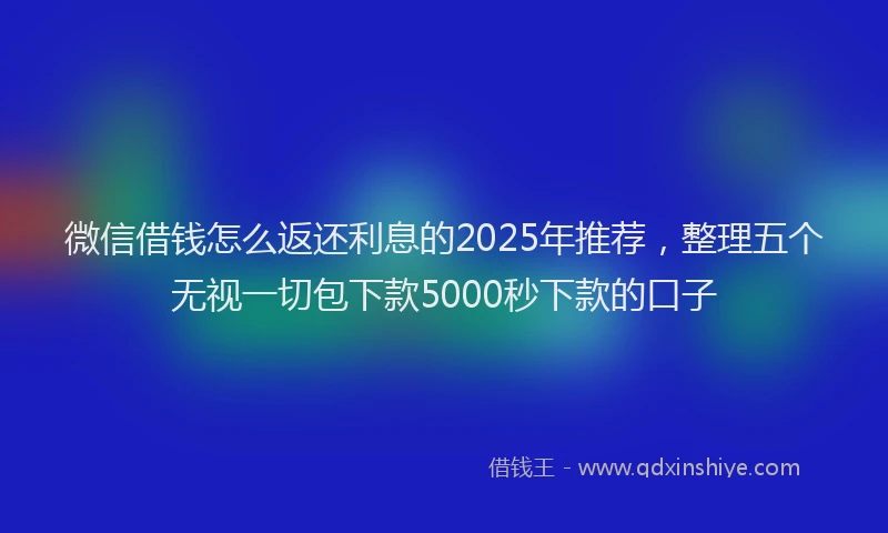 微信借钱怎么返还利息的2025年推荐，整理五个无视一切包下款5000秒下款的口子