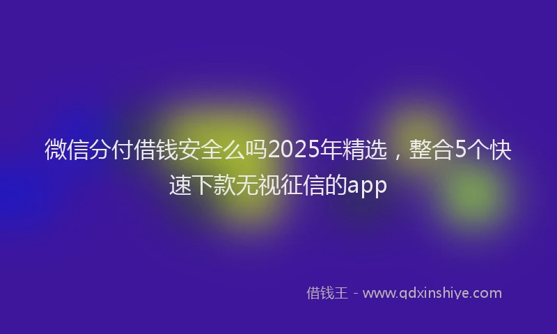 微信分付借钱安全么吗2025年精选，整合5个快速下款无视征信的app