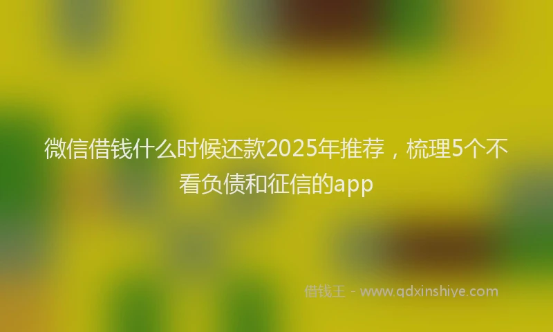 微信借钱什么时候还款2025年推荐，梳理5个不看负债和征信的app